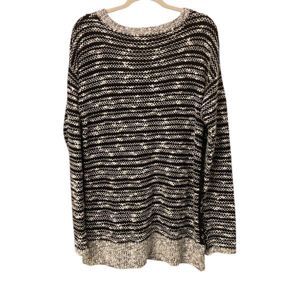 Maurices Black and White Striped Sweater w/Lace Side Embellishments Size XL - Picture 2 of 8